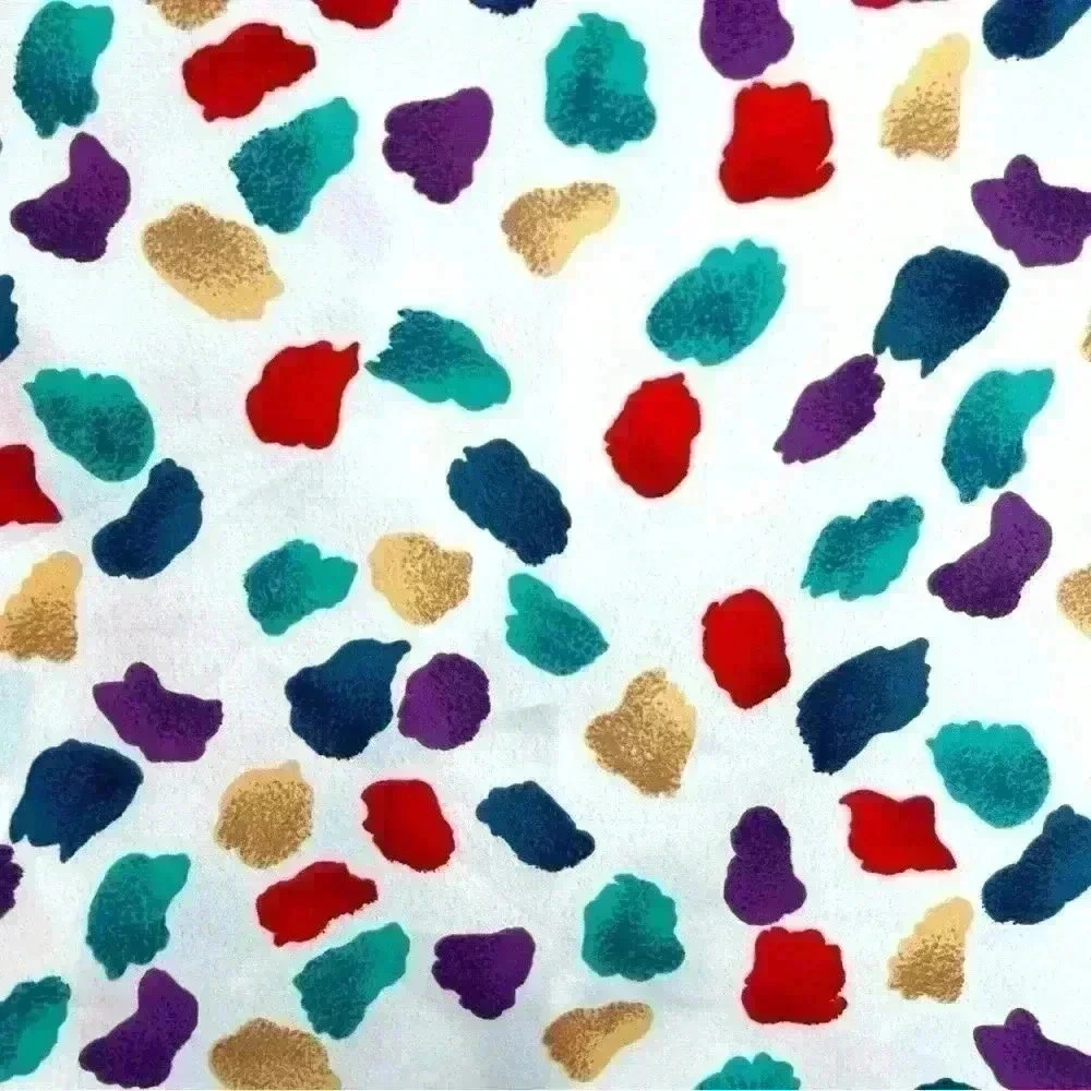 Vintage Colorful Short Sleeve Blouse with Multicolored Abstract Print Size 12 - Picture 3 of 8